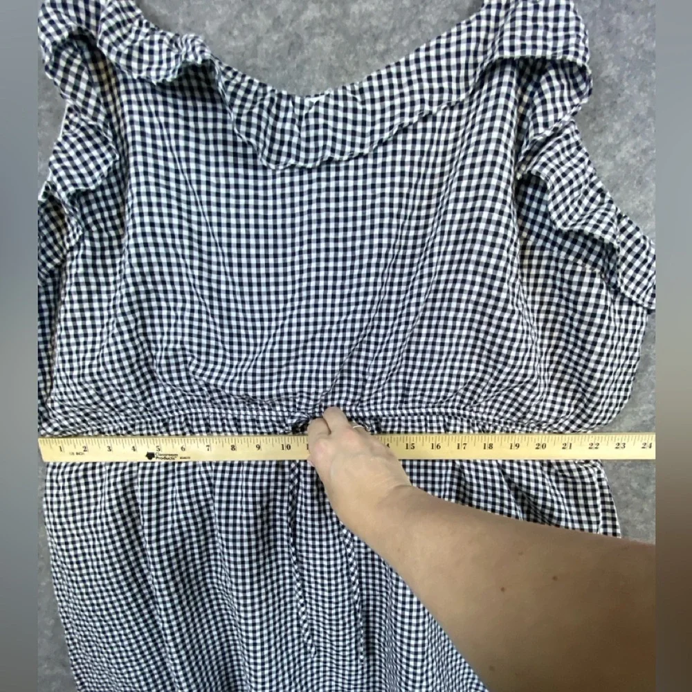 Andree By Unit Dress Size 3X Black White‎ Gingham Ruffle Above Knee Tie Waist